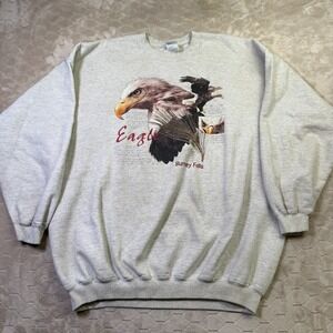 VTG y2k Burney Falls Eagle Graphic Sweatshirt Sz XXL See Pics